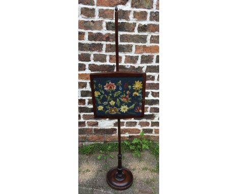 Victorian pole screen with needlepoint tapestry (repair to pole)