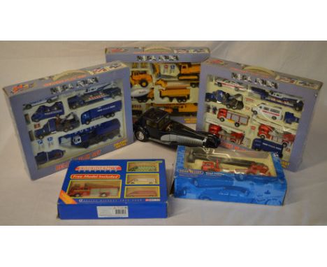 3 'Mega Force' play sets, Corgi emergency service set, Chad Valley 'Road Convoy' and a Leonardo model car (broken)
