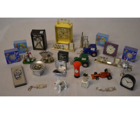 Ex shop stock - Large quantity of trinket/gift quartz clocks including Mum & Dad, Post Box, Tractors etc