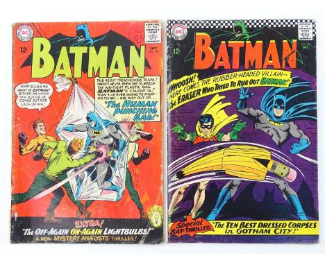 BATMAN #174 &amp; 188 - (2 in Lot) - (1965/66 - DC - UK Cover Price) - Includes First appearance Eraser + Getaway Genius appe