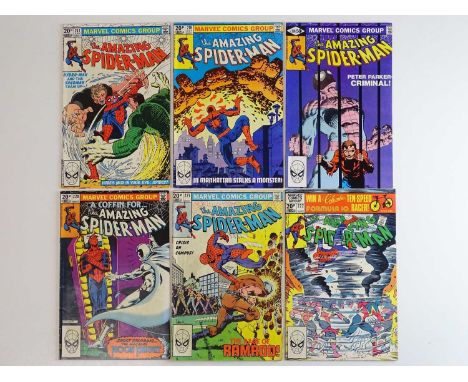 AMAZING SPIDER-MAN #217, 218, 219, 220, 221, 222 - (6 in Lot) - (1981 - MARVEL - US Price &amp; UK Price Variant) - Includes 