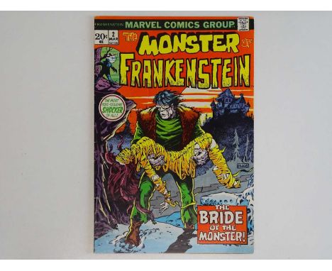 MONSTER OF FRANKENSTEIN #2 - (1973 - MARVEL) First appearance 'Bride of Frankenstein' - Mike Ploog cover and interior art - F