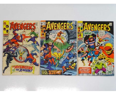 AVENGERS #53, 72, 88 - (3 in Lot) - (1968/71 - MARVEL - US Price &amp; UK Price Variant) - Includes X-Men crossover story + F