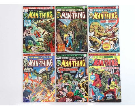 MAN-THING #2, 12, 16, 17, 18, 19 - (6 in Lot) - (1974/75 - MARVEL - US Price &amp; UK Price Variant) - First appearance of Ri