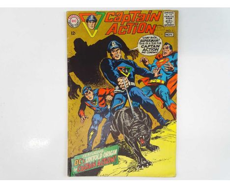 CAPTAIN ACTION #1 - (1968 - DC - UK Cover Price) - Origin and First DC comic book appearance of Captain Action &amp; Action B
