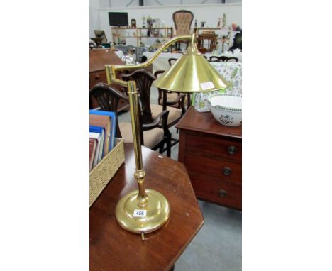 A brass table lamp