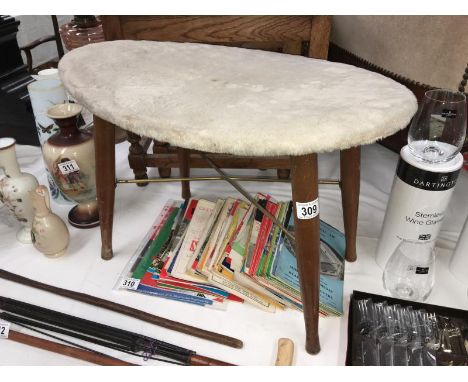 A retro dressing table stool