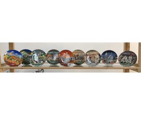 9 Poole pottery plates