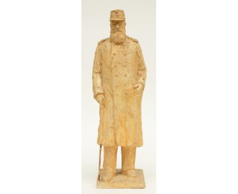 Unsigned, a gypse model for a portrait of Leopold II, king of Belgium, H 58 cm
