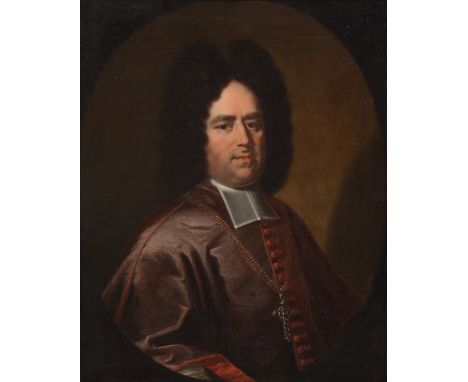 No signature, portrait of a higher clergyman, oil on canvas, first half 18thC, 68 x 84 cm