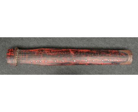 A Chinese wood and lacquer seven-string musical instrument 'Guqin', H 10,5 - W 18,5 - L 124 cm