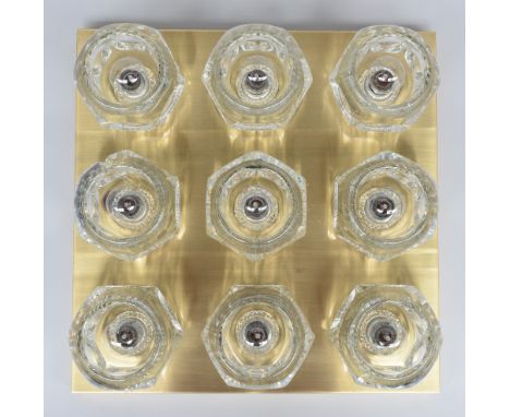 A vintage design chandelier, 1960s, H 13 - 46,5 x 46,5 cm