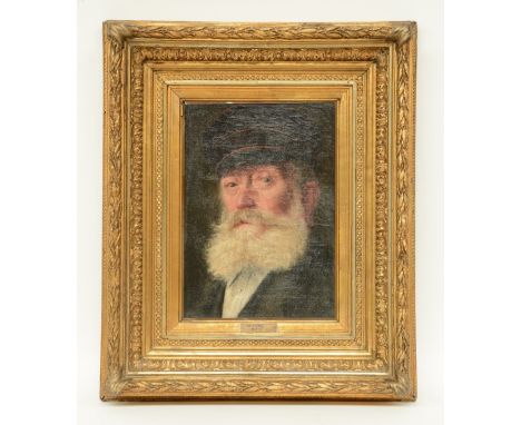 Unsigned (attrib. to A. Verhaeren), the portrait of an older man, oil on canvas, 19thC, 27 x 36 cm