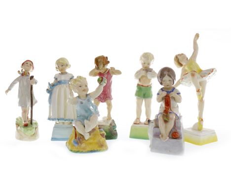 SET OF SEVEN ROYAL WORCESTER 'DAYS OF THE WEEK' FIGURES (SERIES 1)
by Freda Doughty, each figure modelled as allegorical to a