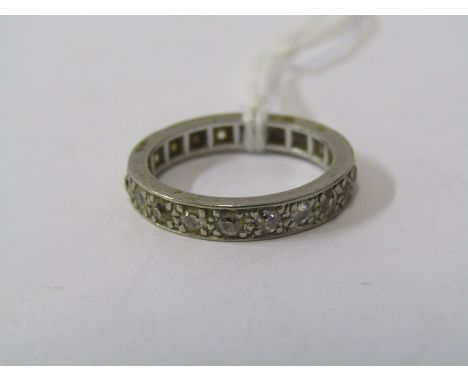 18ct WHITE GOLD DIAMOND FULL ETERNITY RING, size K/L 