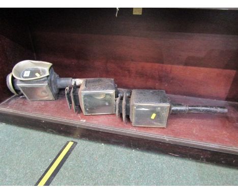 CARRIAGE LAMPS, collection of 3 vintage carriage lamps (requires restoration) 