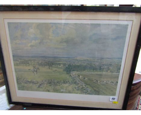 LIONEL EDWARD, pencil signed colour hunting print "The Heythrop - Near Stow-on-the-wold", 13" x 19" 