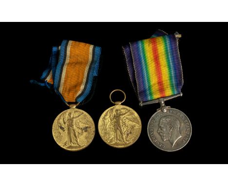 WW1 Pair British War and Victory Medal, Awarded to S-23753 PTE J GRANT R HIGHRS. Together with a single victory medal awarded
