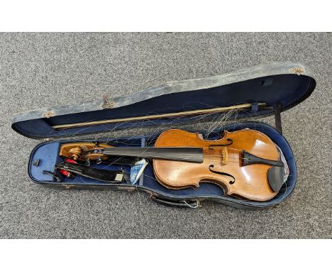 Viola Interest. Viola &amp; Bow, Fitted In A Black Case with Blue Interior. Comes Resonans Shoulder Rest,Resin and Hiderpaste