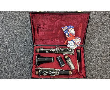 A Noblet Paris Clarinet in fitted case.