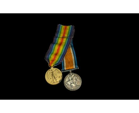 WW1 Pair, British War &amp; Victory Medals, Awarded To 241950 PTE  W H LAWRENCE S LAN R