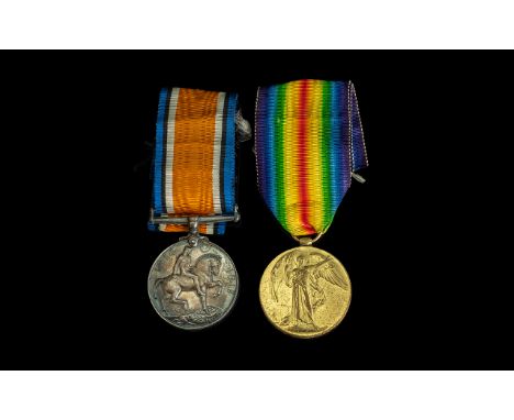 WW1 Pair British War and Victory Medal, Awarded to 5593 PTE J D BARNES 6-LOND R
