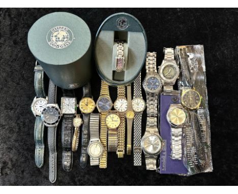 Collection of Ladies &amp; Gentleman's Wristwatches, leather and bracelet straps, including Citizen, Eiger, Kendall &amp; Jam