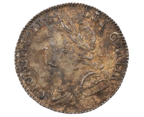 1741 George II silver Sixpence (S 3708, ESC 1613, Bull 1751). Obverse: young laureate and draped bust, facing left with 'GEOR