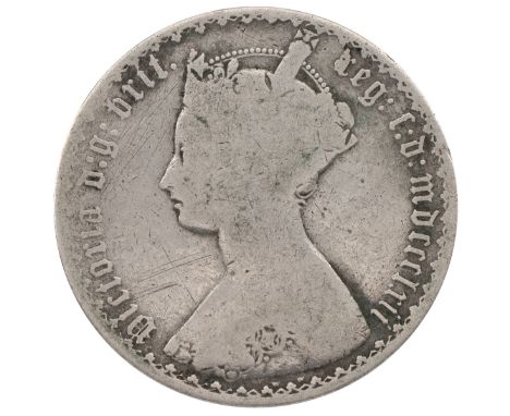 1862 Victoria silver 'Gothic' Florin (S 3891, ESC 820, Bull 2847). Obverse: left-facing crowned portrait with 'Victoria d: g: