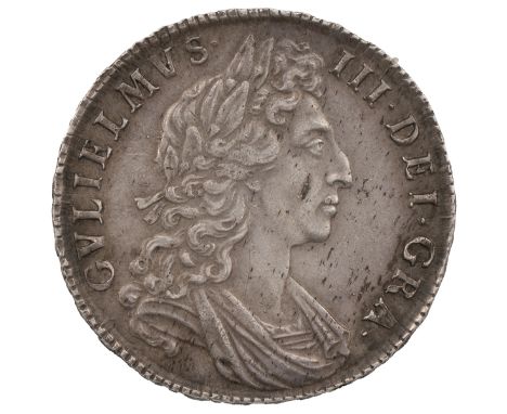 1698 William III silver Halfcrown 'DECIMO' regnal year (S 3494, ESC 554, Bull 1034). Obverse: first laureate draped bust, 'GV