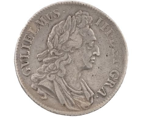 1696 William III silver Crown (S 3470, ESC 89, Bull 995). Obverse: first draped laureate bust, facing right with 'GVLIELMVS &