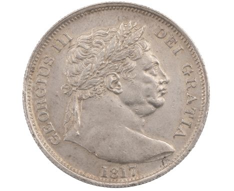 1817 George III silver Halfcrown, new coinage, large head (S 3788, ESC 616, Bull 2090). Obverse: larger laureate or 'bull' he
