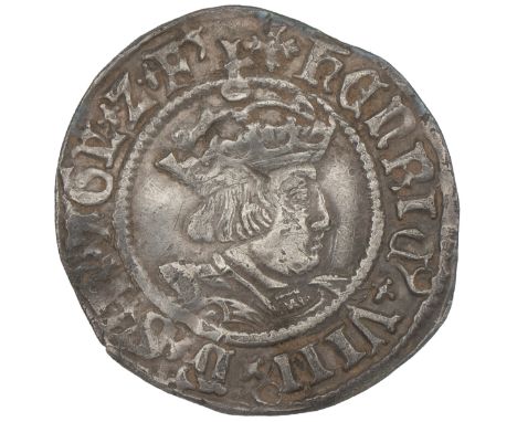 Henry VIII silver Halfgroat, second coinage (1526-1544), Canterbury mint under Archbishop Warham, cross patonce mintmark (S 2
