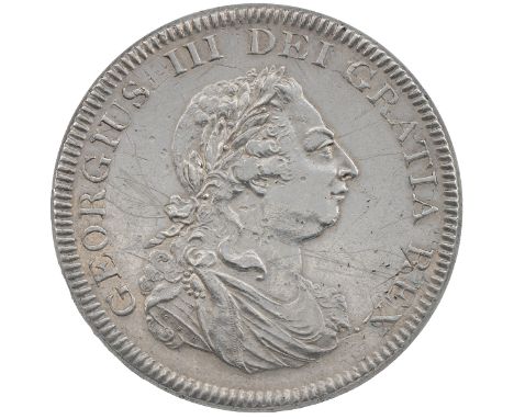 1804 George III silver Dollar, Bank of England issue (S 3768). Obverse: right-facing laureate draped bust, 'GEORGIUS III DEI 