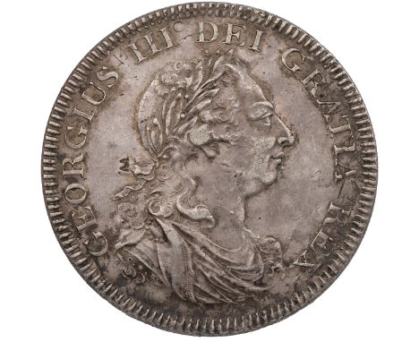 1804 George III Dollar, Bank of England issue, restruck from a Spanish 8 Reales (S 3768). Obverse: right-facing laureate drap