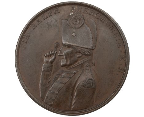 1801 Death of Sir Ralph Abercromby copper medal by Thomas Halliday (BHM 506, Eimer 930). Obverse: portrait of Lieutenant-Gene