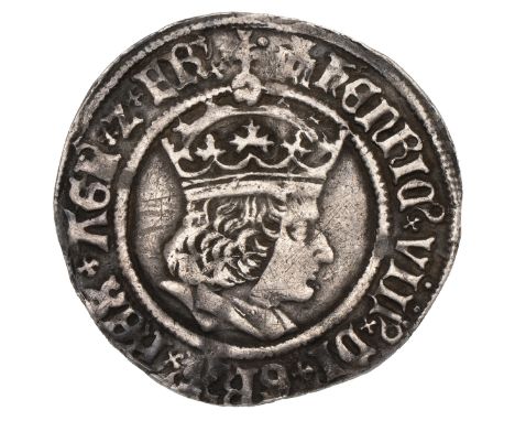 Henry VIII silver Groat, posthumous coinage (1509-1526), London mint, castle mintmark (S 2316, North 1762).&nbsp;Obverse: rig