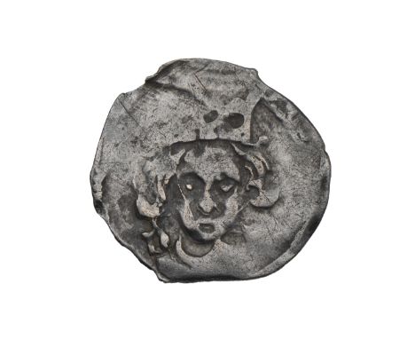 Edward IV silver Penny, second reign (11471-1483), Durham mint under Bishop Dudley (S 2123, North 1666). Obverse: facing crow