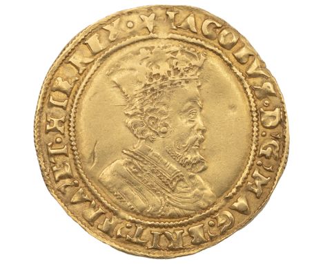 James I gold Double Crown, second coinage (1604-1619), mullet mintmark (S 2623, N 2088). Obverse: fifth crowned and armoured 