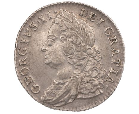 1750 George II silver Shilling (S 3704, ESC 1210, Bull 1729). Obverse: old laureate and draped bust, facing left with 'GEORGI