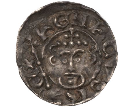 John (1199-1216) silver Penny, short cross, class 5b, London, Willelm L (S 1351). Obverse: facing bust holding sceptre with c