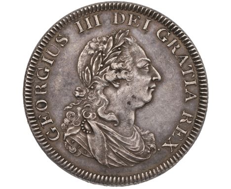 1804 George III silver Dollar, Bank of England issue (S 3768). Obverse: right-facing laureate draped bust, 'GEORGIUS III DEI 
