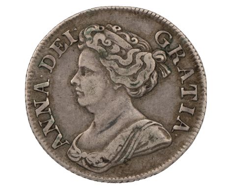 1711 Anne silver Shilling, London, fourth bust (S 3618, ESC 1158, Bull 1408). Obverse: fourth draped bust, facing left with '