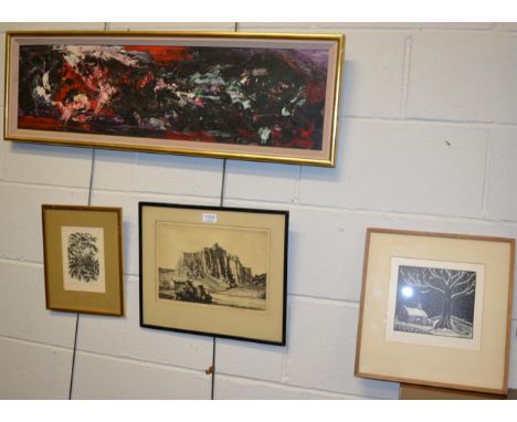 Sir Henry Rushbury RA, RE, CBE, KCVO (1889-1968) ''Stirling Castle'', signed, etching, together with a wood engraving by Geor
