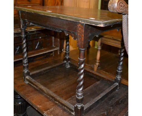 An 18th century and later oak side table