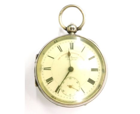 An Edwardian silver pocket watch, the enamel dial stamped J. G Graves, Sheffield, the Express English Lever, Chester 1902.
