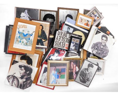 A large quantity of Elvis Presley related prints, mirrors, mirrored pictures, etc.