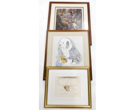 John Trickett (b.1952). Jack Russell's, an artist signed limited edition print number 398 of 695, 43cm x 34cm, and an artist 
