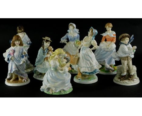 A group of eight Coalport and Worcester figurines, to include Visiting Day, Best Friends, A Farmer's Wife, the Milk Maid, Lul
