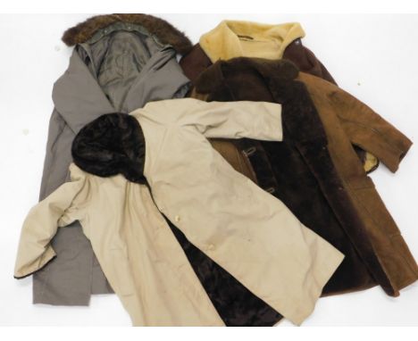 Vintage coats, to include two sheepskin jackets.